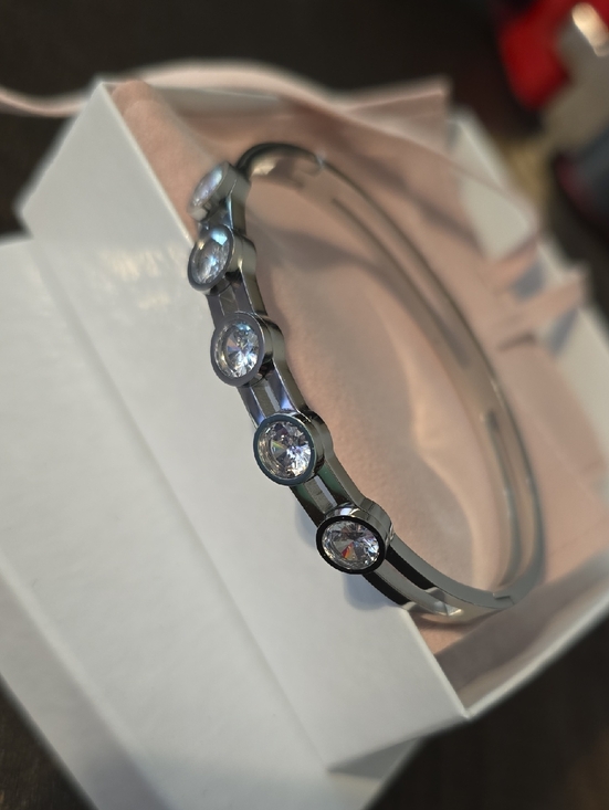 Fabboutiquesfinds Jewelry - Crystal-Accent Silver Bangle Bracelet - Women Jewelry